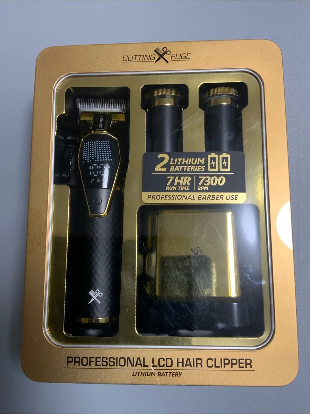 Professional LCD Hair Clipper - Black & Gold